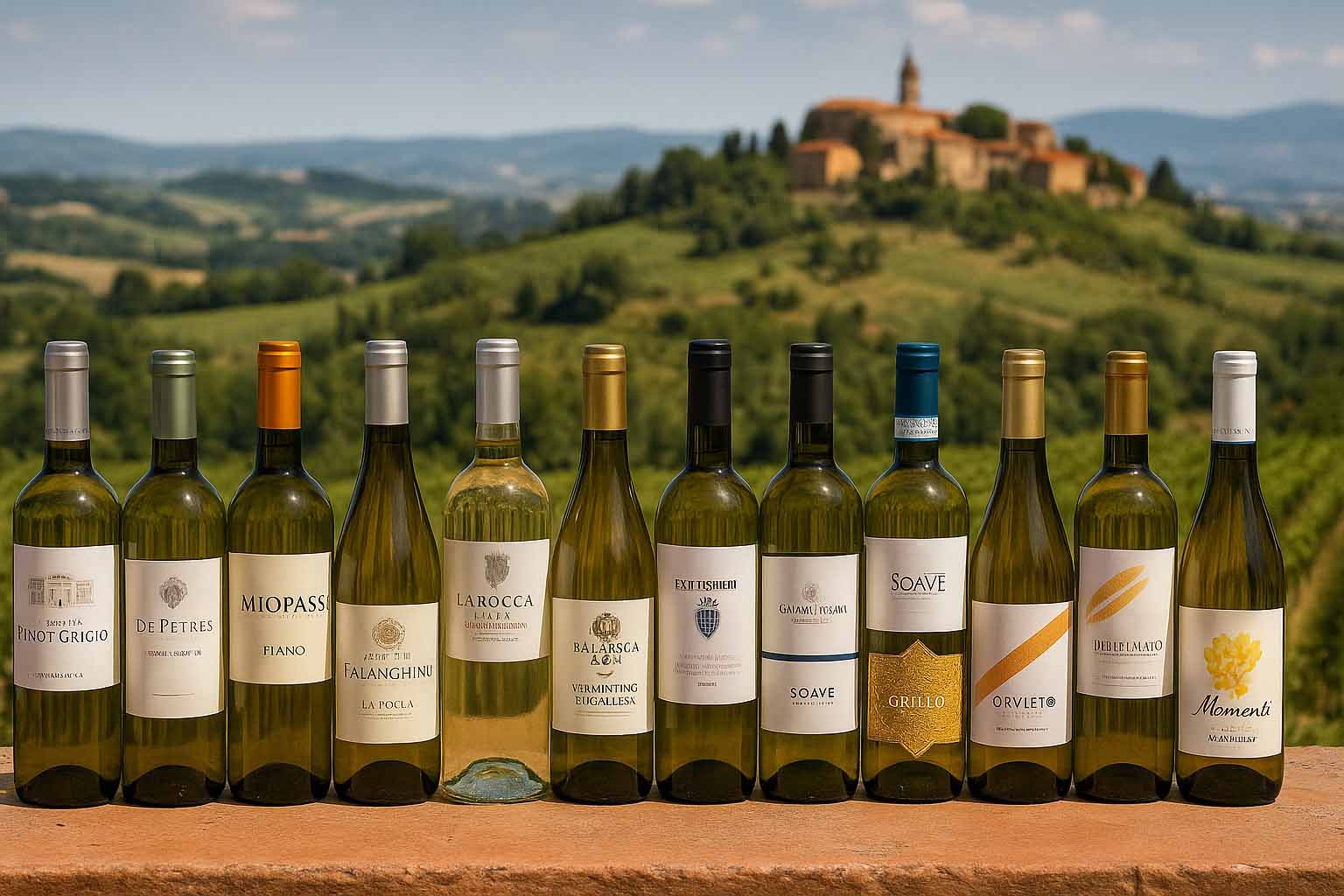 flessen voor de Italiaanse witte wijn aanbiedingen