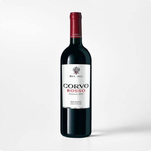 6880-Corvo-Rosso Fles Corvo Rosso wijn met Italiaanse maaltijd