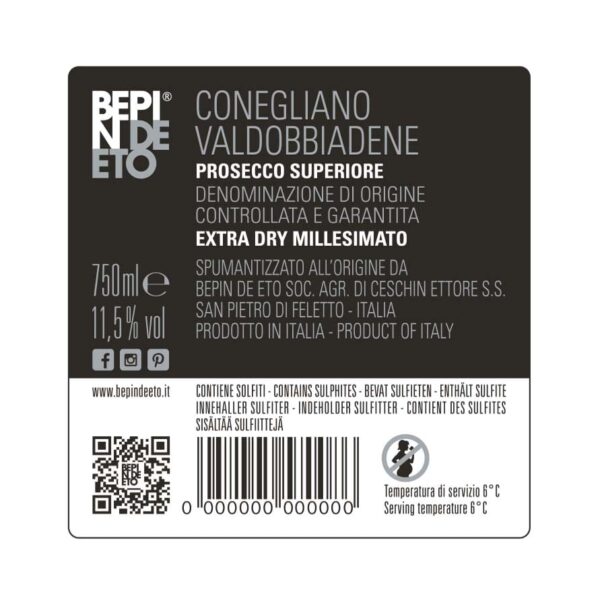 Bepin-de-eto-achterzijde Prosecco Spumante Extra Dry – elegant bruisend uit Conegliano