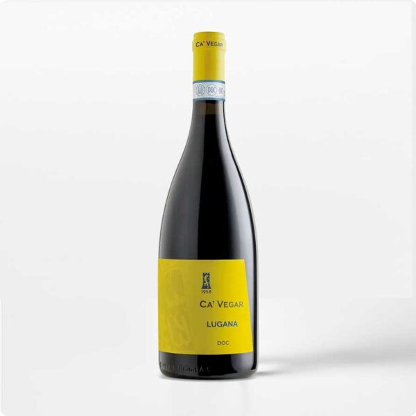 Ca' Vegar Lugana Fles Lugana DOC wijn van Ca’ Vegar met geel etiket