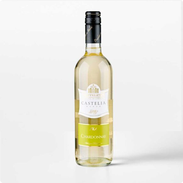 Castellia Chardonay Berteletti Fles Chardonnay Castelia wijn van Berteletti met licht etiket