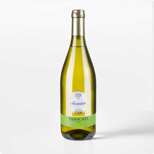 Frascati doc Fles Frascati wijn 1,5 liter van Berteletti met wit etiket in magnumformaat