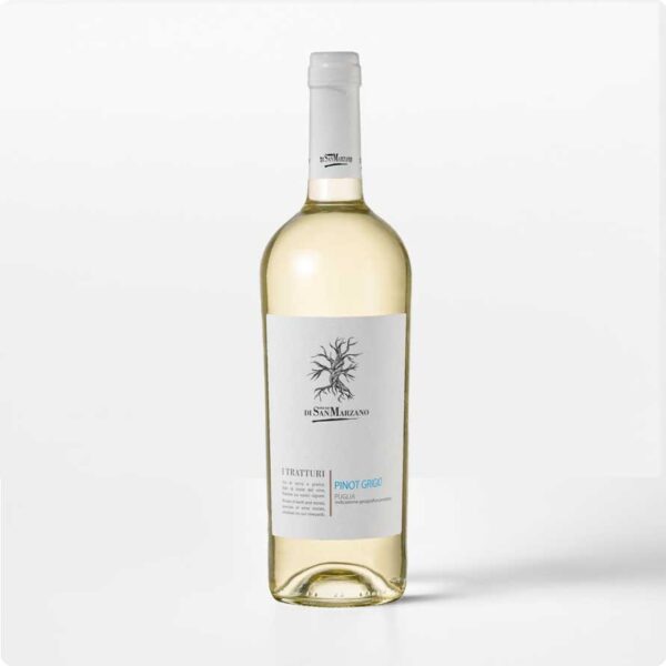 I Tratturi Pionot Grigio Losstaande fles I Tratturi Pinot Grigio Puglia IGP wijn van San Marzano