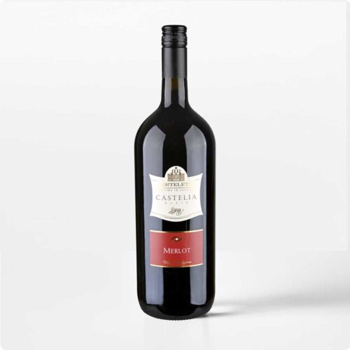 Merlot Berteletti 1,5 L Fles Merlot Castelia 1,5 liter wijn van Berteletti met klassiek rood etiket
