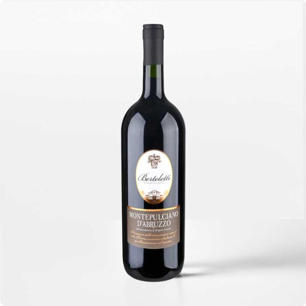 Montepulciano 1,5 L Fles Bardolino DOC 1,5 liter wijn van Berteletti met bruin goud etiket