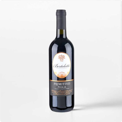 Primitivo Puglia Fles Primitivo Puglia IGT van Berteletti met bruin etiket