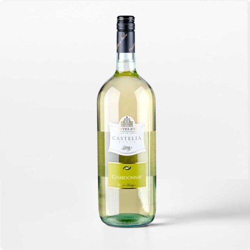 chardonnay magnum Fles Chardonnay 1,5 liter wijn van Berteletti met helder wit etiket