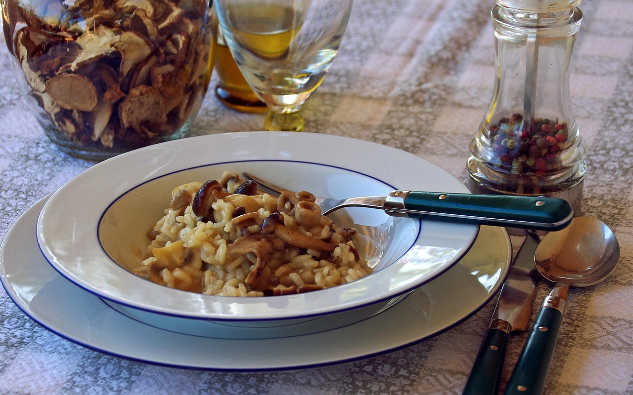 Valpolicella is uitstekend bij risotto met paddenstoelen