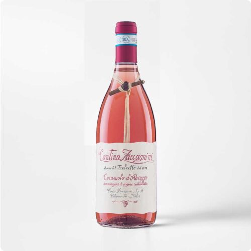 Ceasuola Zaccagnini les Zaccagnini Cerasuolo Tralcetto met touwtje op witte achtergrond