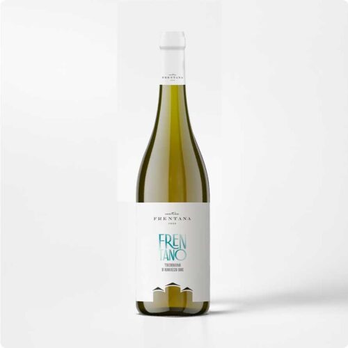 Trebbiano Frentano Fles Trebbiano d’Abruzzo van Cantine Frentana tegen witte achtergrond