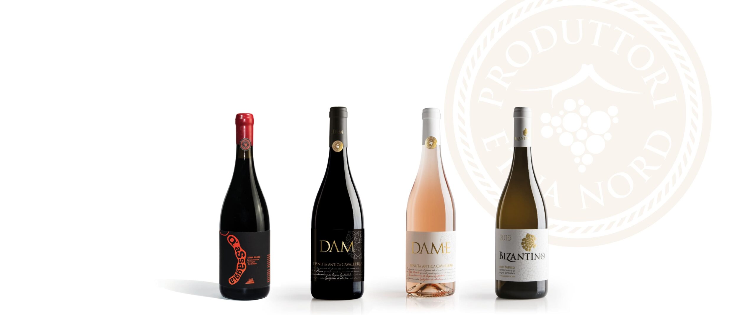 Flessen van Produttori Etna Nord waaronder DAM en DAME