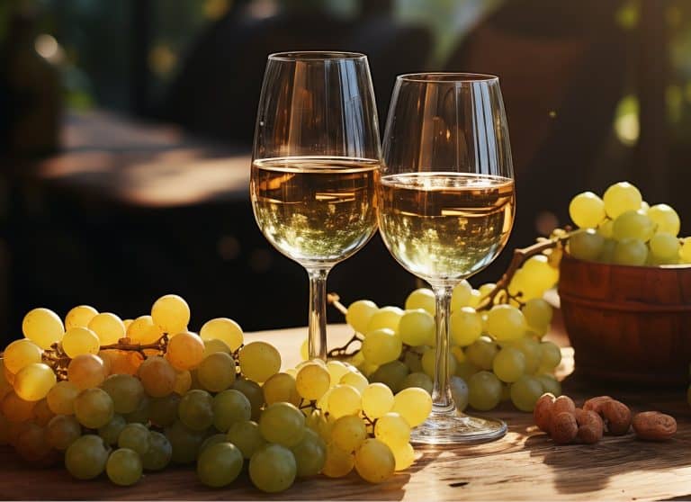 Glazen Greco di Tufo witte wij, heerlijk bij een bord gegrilde vis